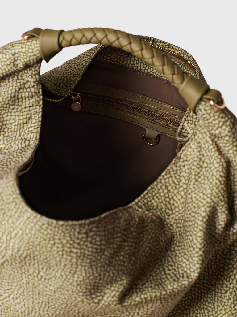 Op Recycled Fabric Handbag - PLIE HOBO BAG MEDIUM - Borbonese