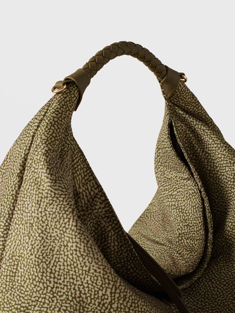 Op Recycled Fabric Handbag - PLIE HOBO BAG MEDIUM - Borbonese