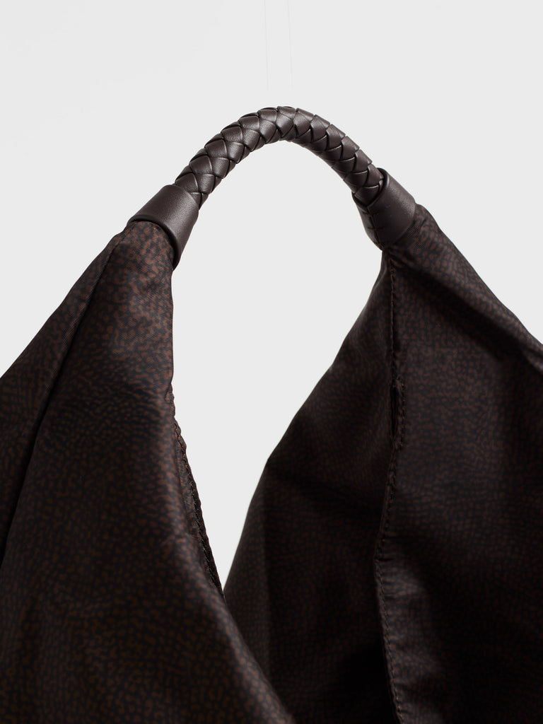 Borsa a spalla in tessuto riciclato Op - PLIE BORSA HOBO LARGE - Borbonese