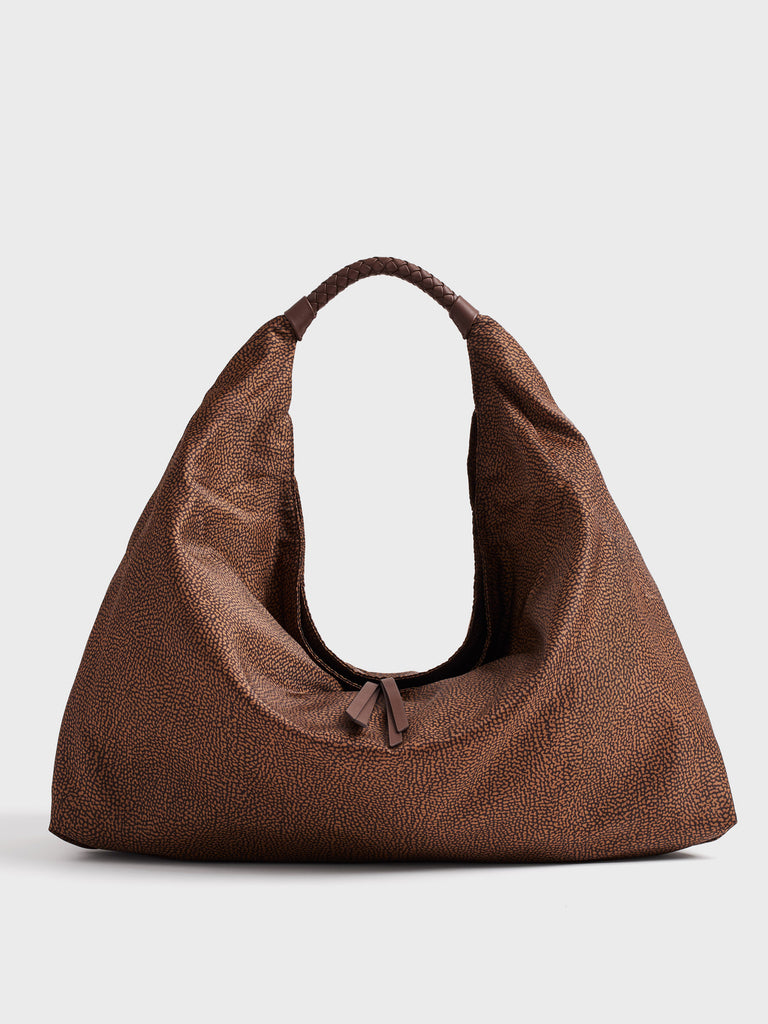 Borsa a spalla in tessuto Op - PLIE BORSA HOBO LARGE - Borbonese