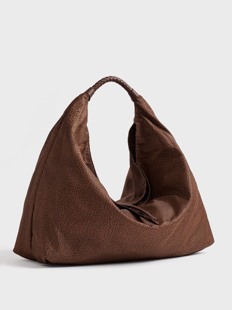 Borsa a spalla in tessuto Op - PLIE BORSA HOBO LARGE - Borbonese
