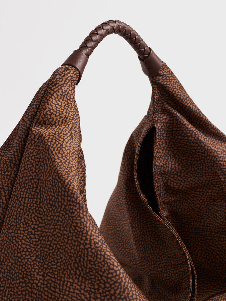 Borsa a spalla in tessuto Op - PLIE BORSA HOBO LARGE - Borbonese