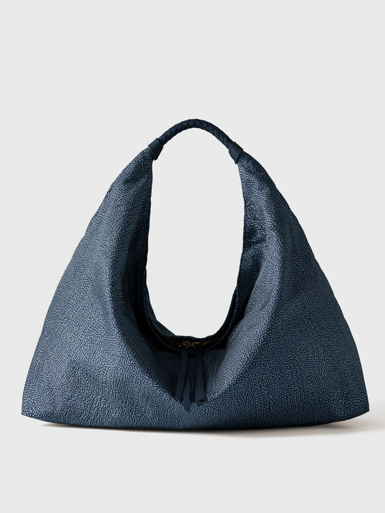 Borsa a spalla in Tessuto riciclato Op - PLIE BORSA HOBO LARGE - Borbonese