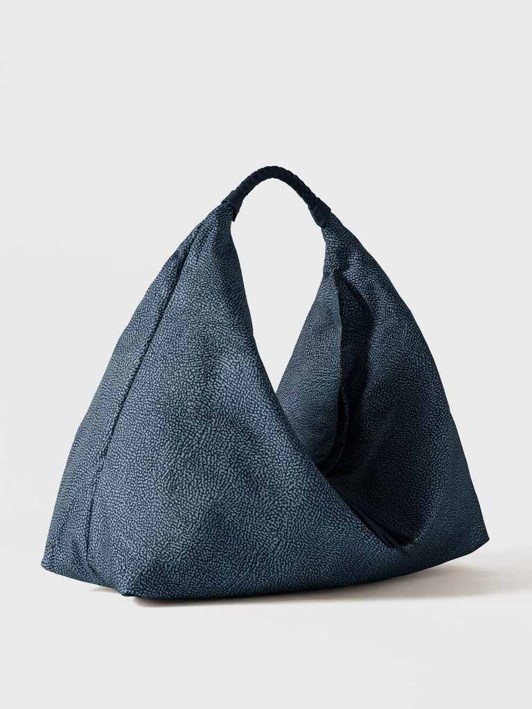 Borsa a spalla in Tessuto riciclato Op - PLIE BORSA HOBO LARGE - Borbonese
