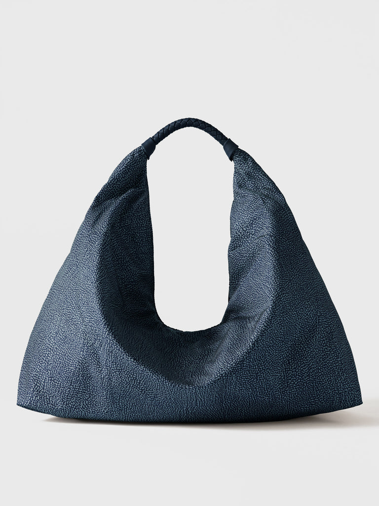 Borsa a spalla in Tessuto riciclato Op - PLIE BORSA HOBO LARGE - Borbonese