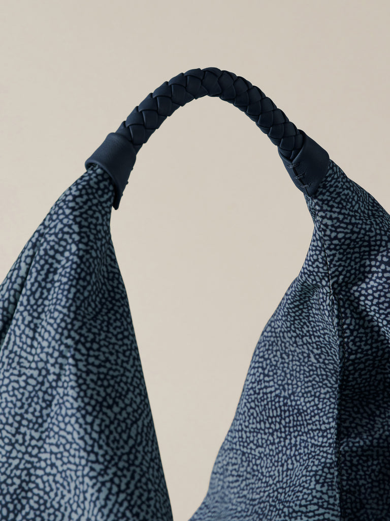 Borsa a spalla in Tessuto riciclato Op - PLIE BORSA HOBO LARGE - Borbonese