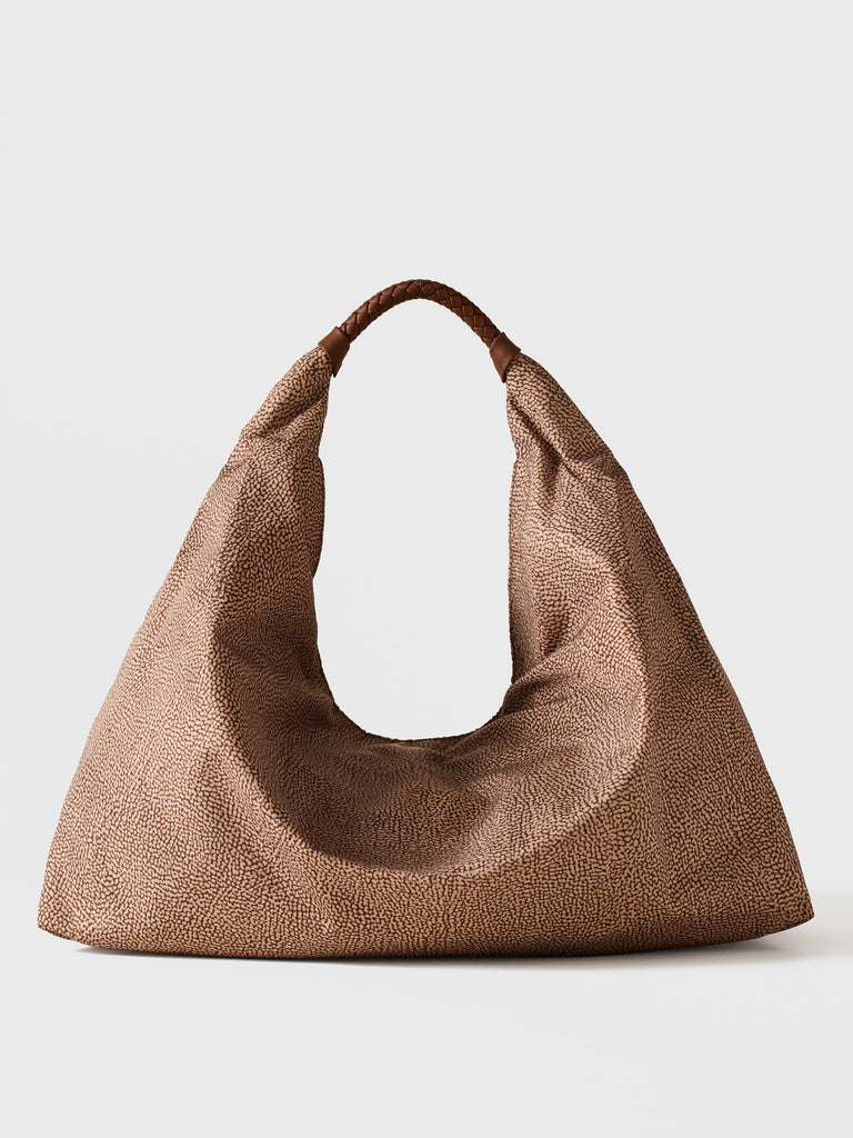 Borsa a spalla in Tessuto riciclato Op - PLIE BORSA HOBO LARGE - Borbonese
