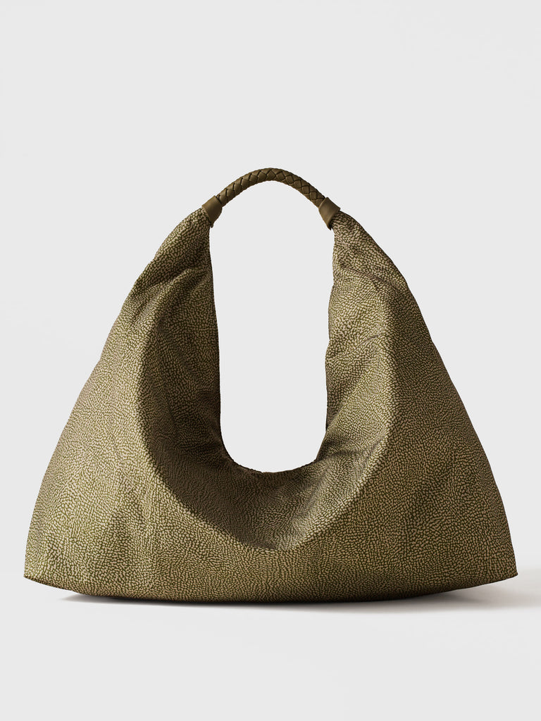 Op Recyled fabric Shoulder bag - PLIE HOBO BAG LARGE - Borbonese