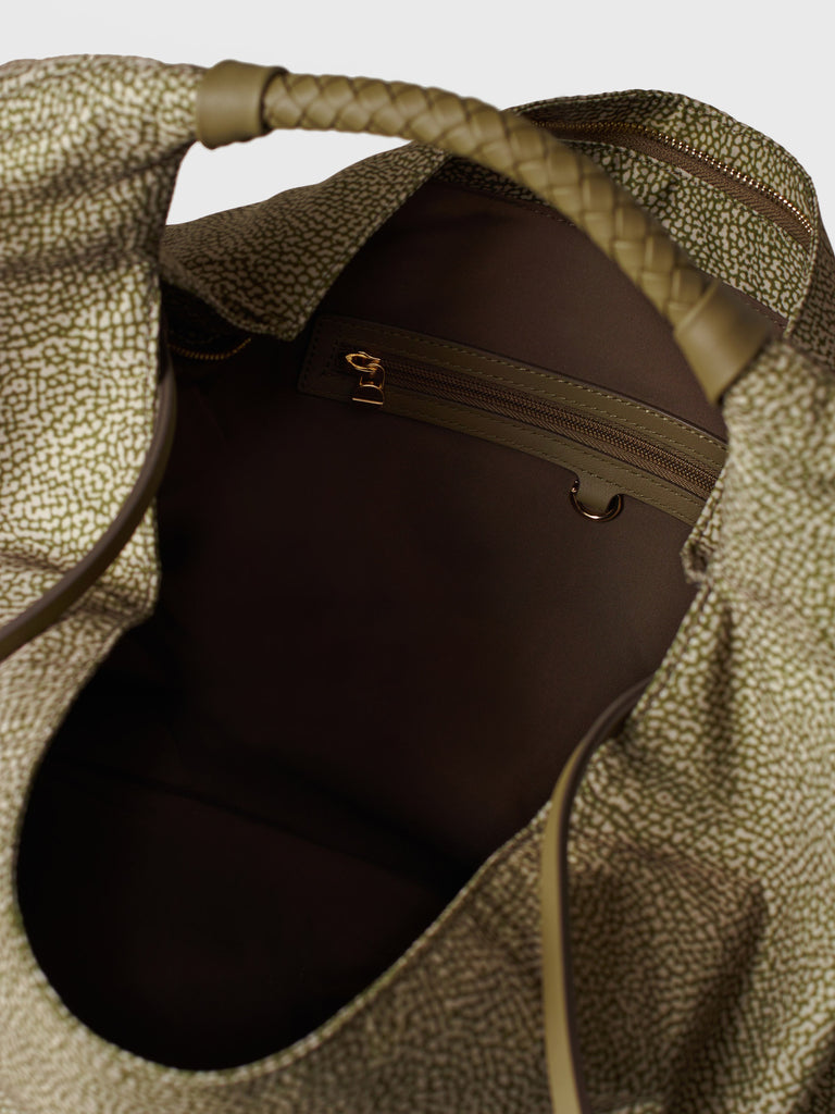 Op Recyled fabric Shoulder bag - PLIE HOBO BAG LARGE - Borbonese