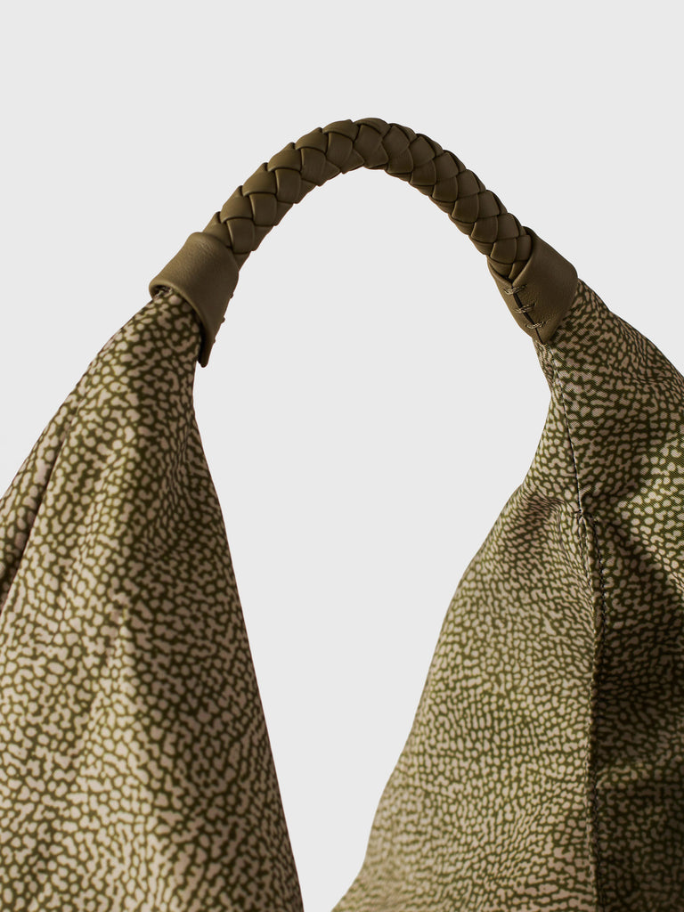 Op Recyled fabric Shoulder bag - PLIE HOBO BAG LARGE - Borbonese