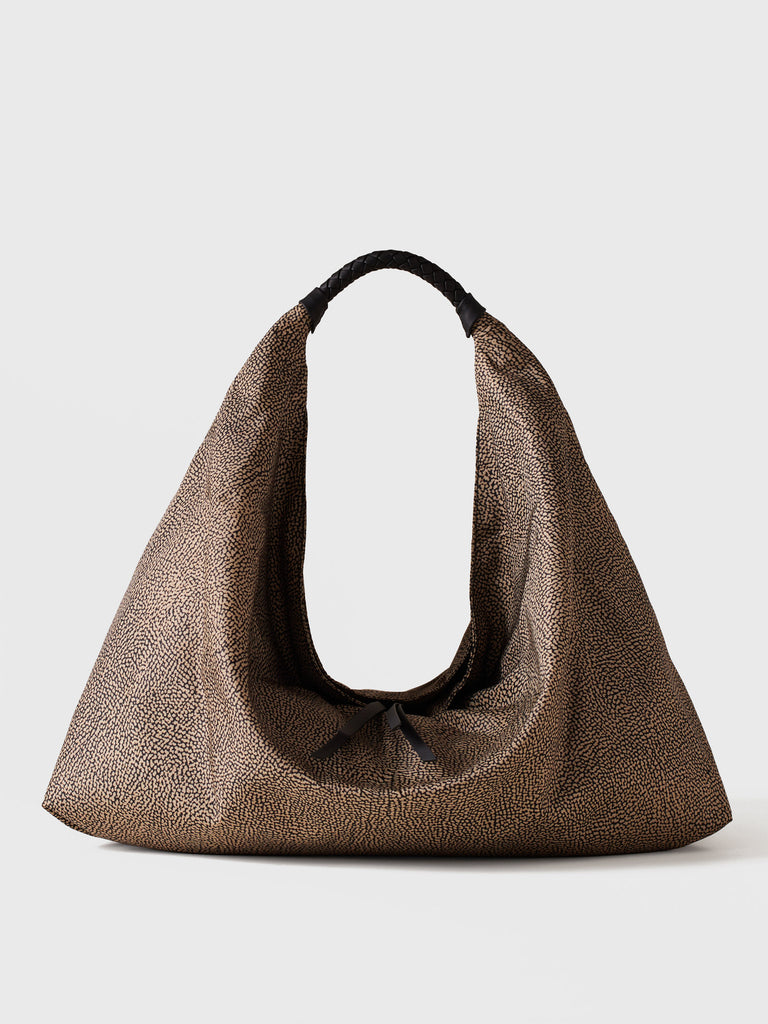 Borsa a spalla in Tessuto riciclato Op - PLIE BORSA HOBO LARGE - Borbonese