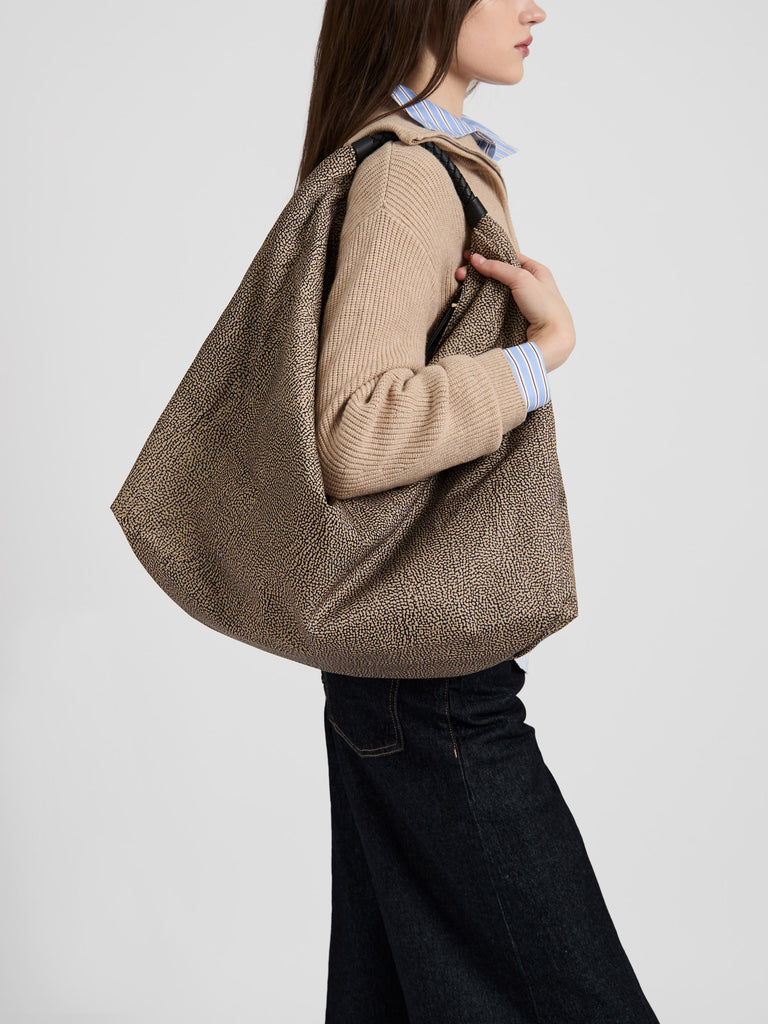 Op fabric Shoulder bag - PLIE HOBO BAG LARGE - Borbonese