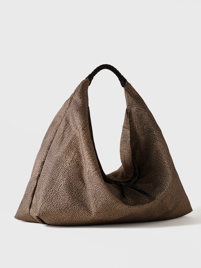 Borsa a spalla in Tessuto riciclato Op - PLIE BORSA HOBO LARGE - Borbonese