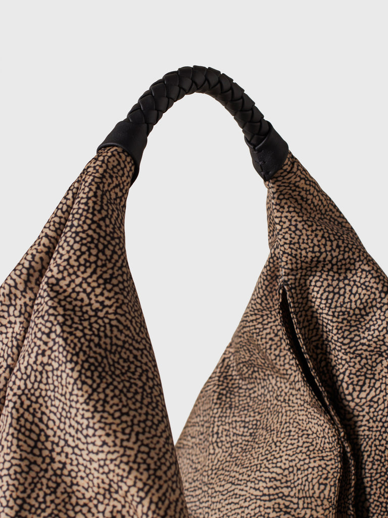 Borsa a spalla in Tessuto riciclato Op - PLIE BORSA HOBO LARGE - Borbonese