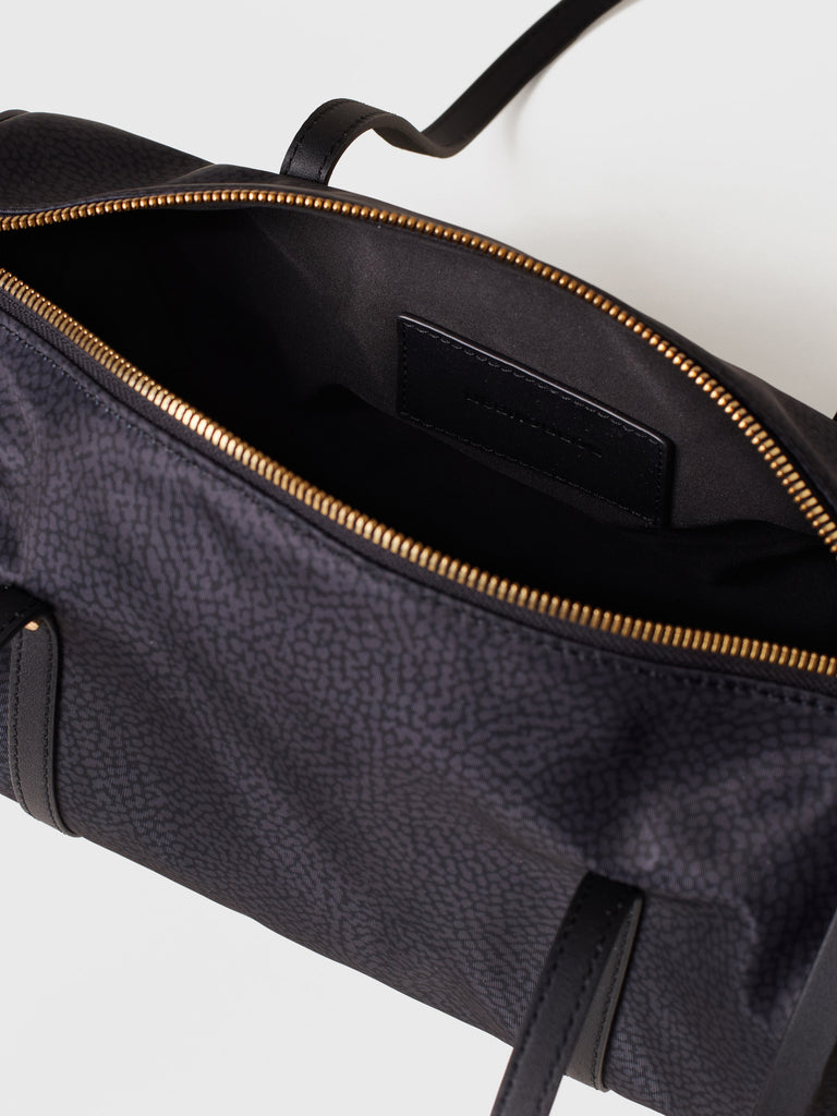 Borsa a spalla in Tessuto riciclato Op e Pelle - VIS A VIS BAULETTO MEDIUM - Borbonese