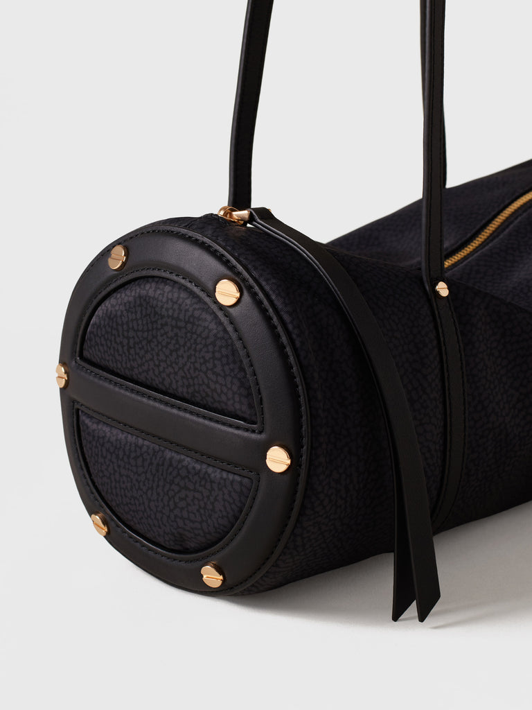 Borsa a spalla in Tessuto riciclato Op e Pelle - VIS A VIS BAULETTO MEDIUM - Borbonese