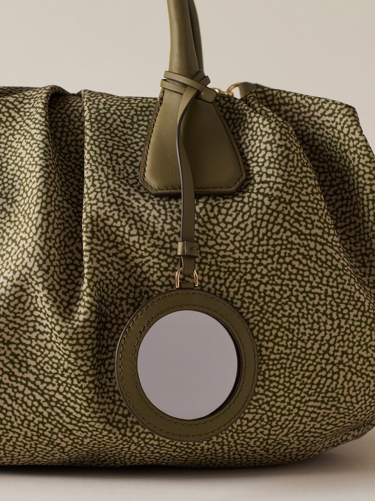 Borsa a mano in Tessuto riciclato Op e Pelle - VIS A VIS BAULETTO LARGE - Borbonese