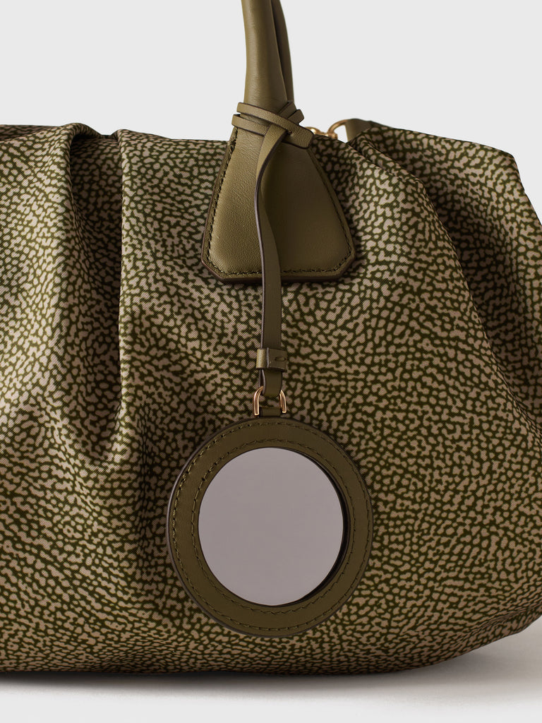 Borsa a mano in Tessuto riciclato Op e Pelle - VIS A VIS BAULETTO LARGE - Borbonese