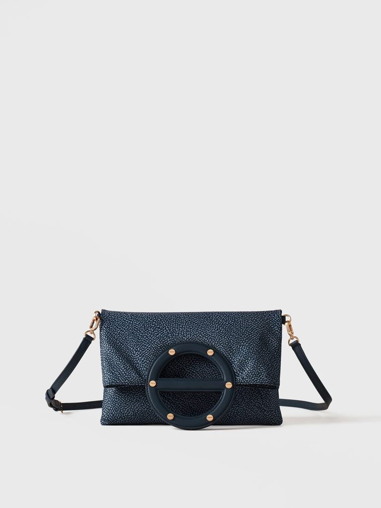 Op Recycled fabric and Leather Crossbody bag - VIS A VIS SMALL SHOULDER BAG - Borbonese