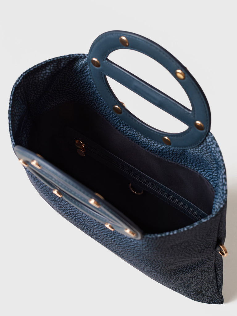 Op Recycled fabric and Leather Crossbody bag - VIS A VIS SMALL SHOULDER BAG - Borbonese