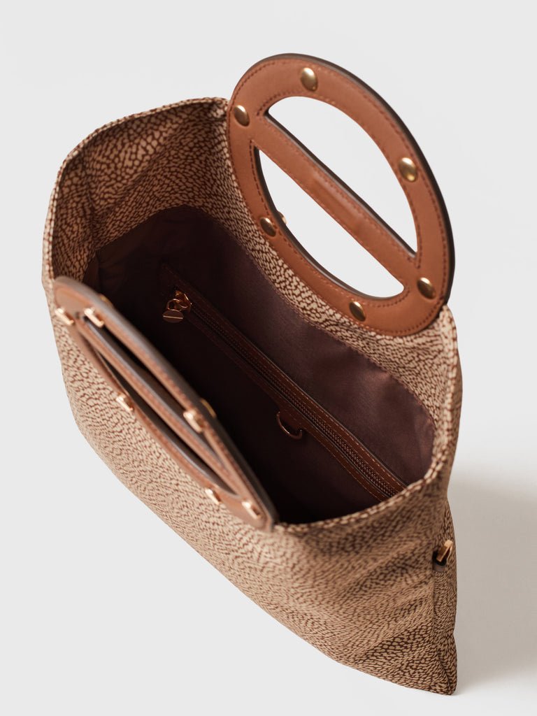 Op Recycled fabric and Leather Crossbody bag - VIS A VIS SMALL SHOULDER BAG - Borbonese