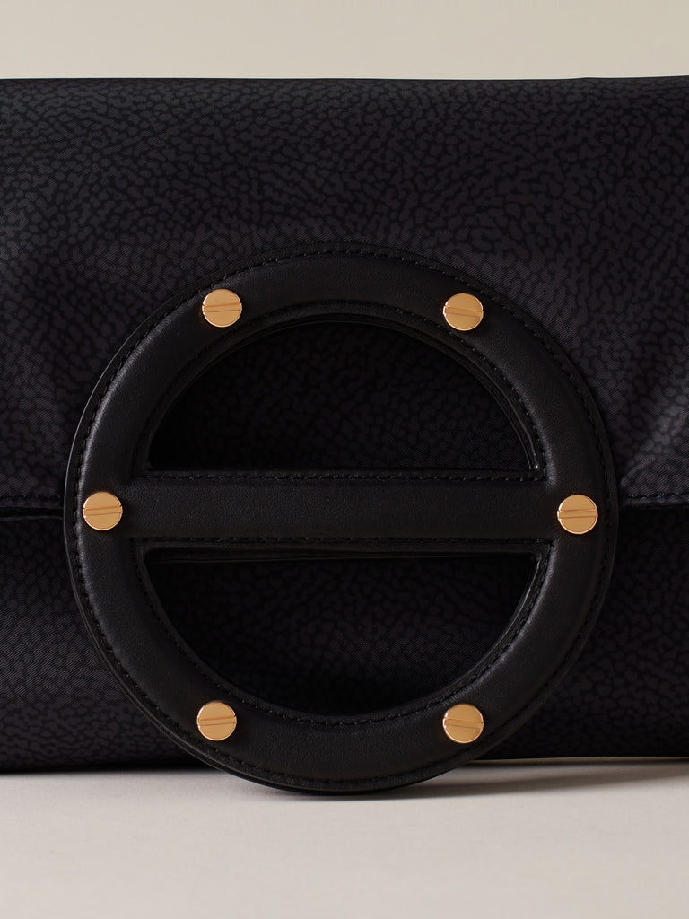 Borsa a tracolla in Tessuto riciclato Op e Pelle - VIS A VIS TRACOLLA SMALL - Borbonese