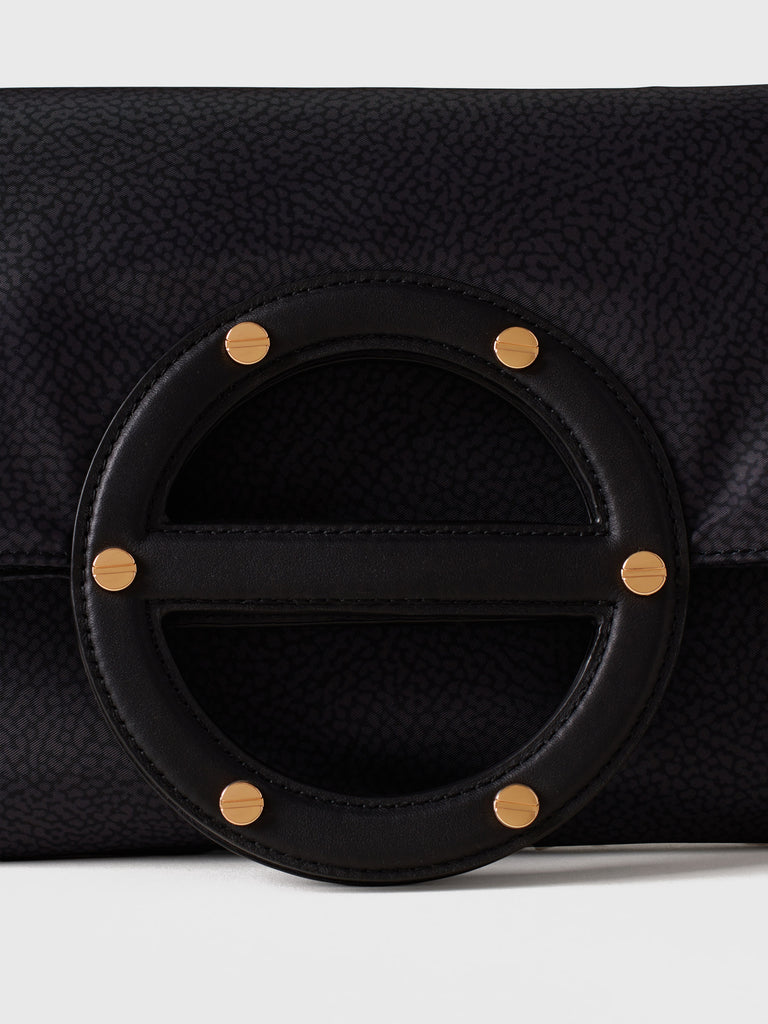 Borsa a tracolla in Tessuto riciclato Op e Pelle - VIS A VIS TRACOLLA SMALL - Borbonese