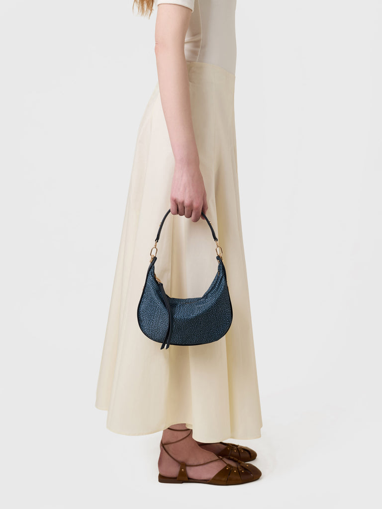 Op Recycled fabric and letaher Handbag - FRAME HOBO BAG SMALL - Borbonese