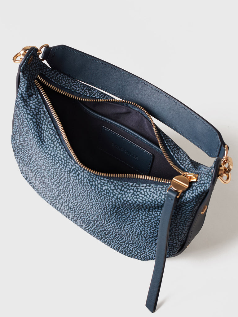 Op Recycled fabric and letaher Handbag - FRAME HOBO BAG SMALL - Borbonese