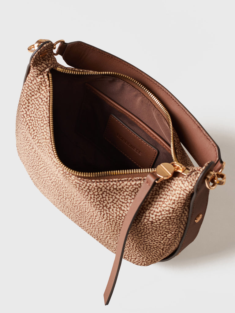 Op Recycled fabric and letaher Handbag - FRAME HOBO BAG SMALL - Borbonese
