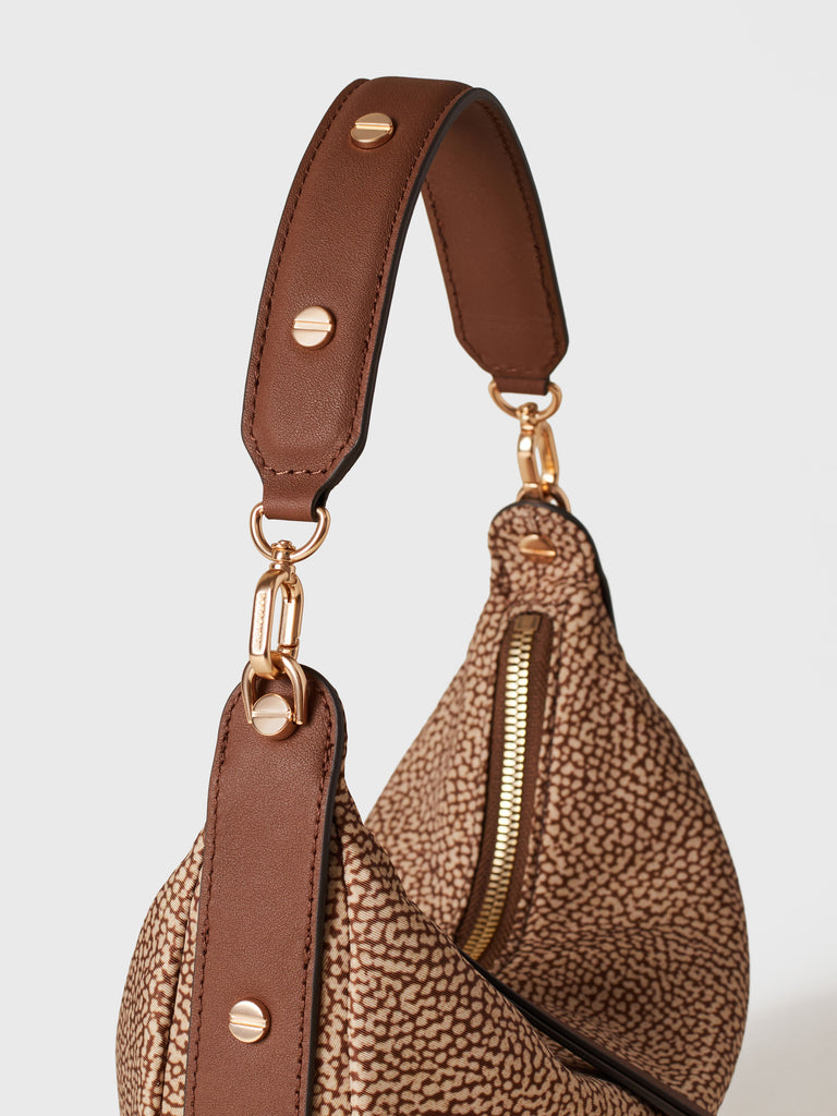 Op Recycled fabric and letaher Handbag - FRAME HOBO BAG SMALL - Borbonese