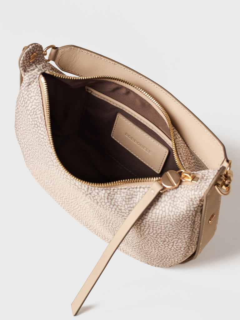 Op Recycled fabric and letaher Handbag - FRAME HOBO BAG SMALL - Borbonese