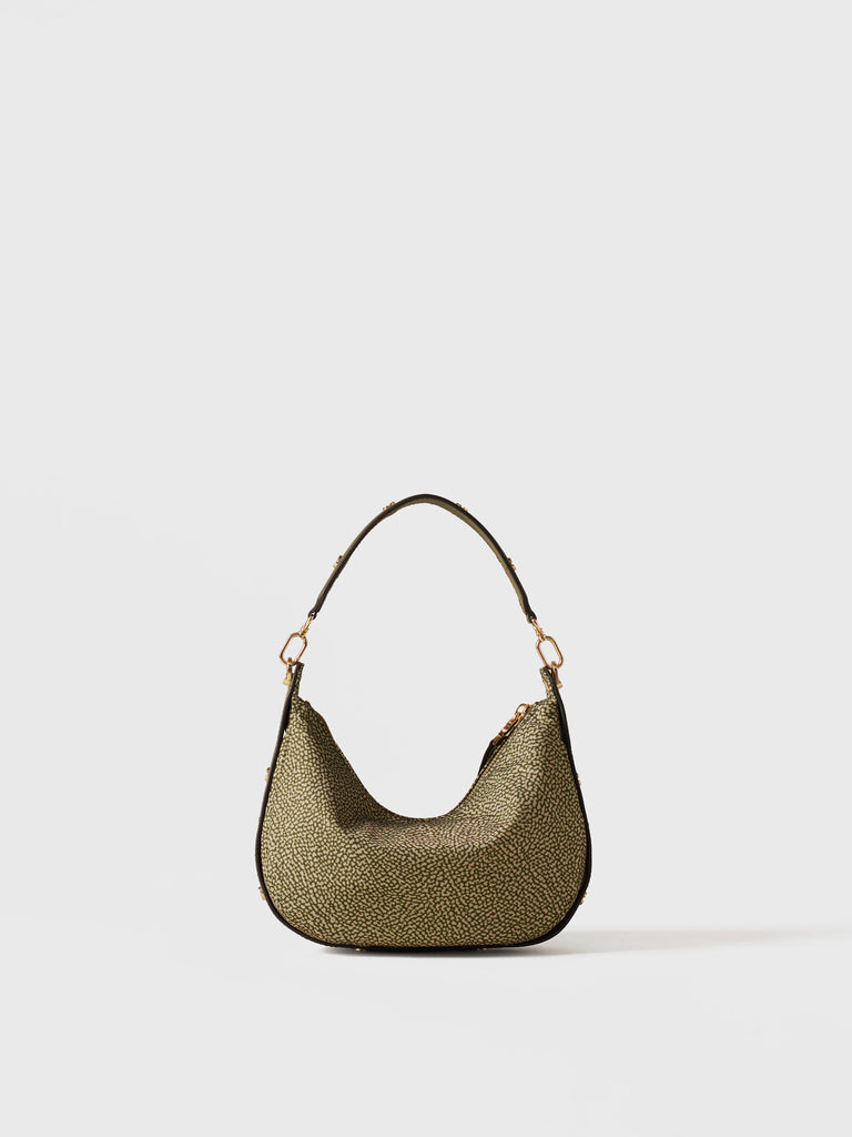 Op Recycled fabric and letaher Handbag - FRAME HOBO BAG SMALL - Borbonese