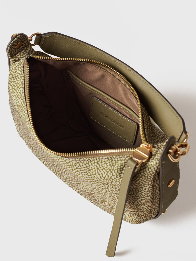 Op Recycled fabric and letaher Handbag - FRAME HOBO BAG SMALL - Borbonese