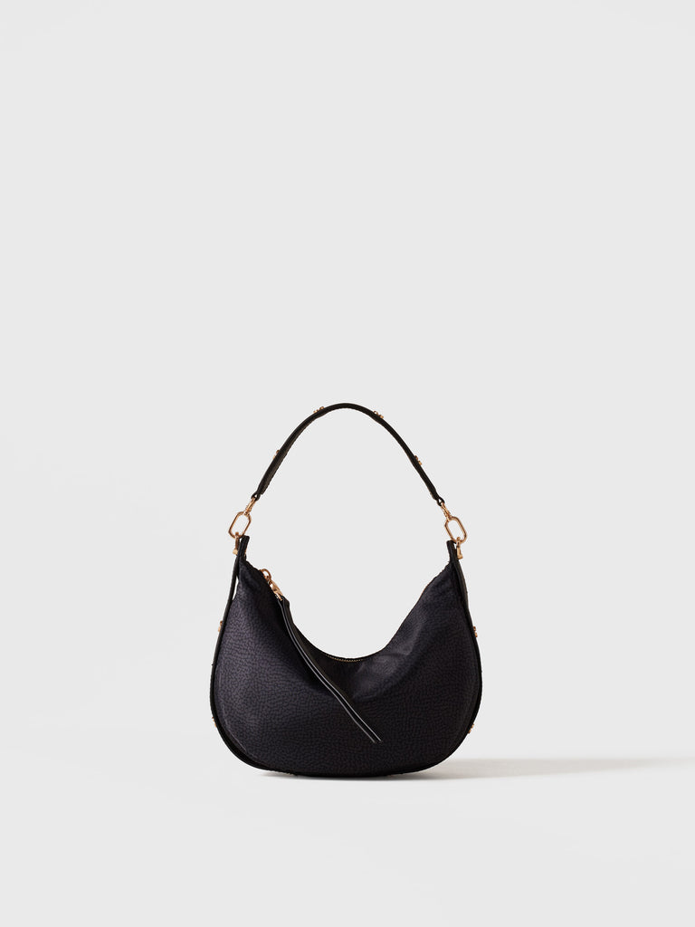 Op Recycled fabric and letaher Handbag - FRAME HOBO BAG SMALL - Borbonese