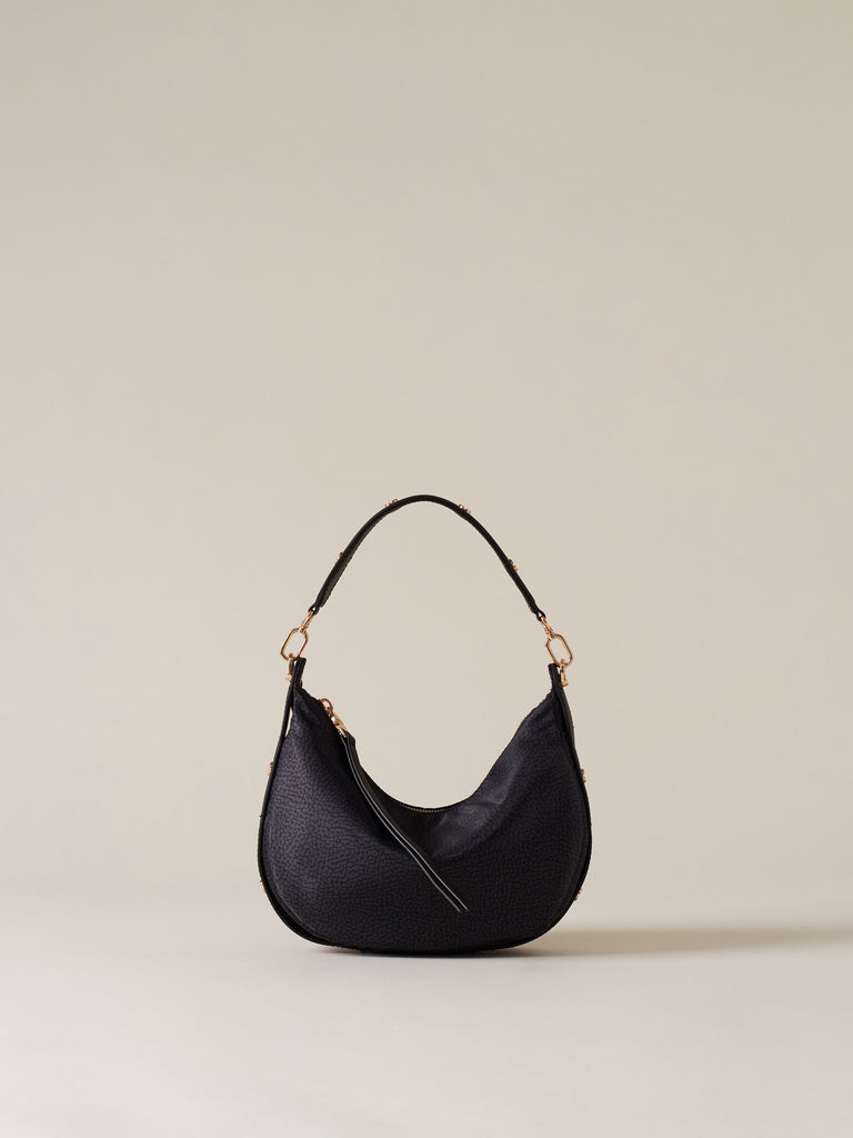 Borsa a mano di Tessuto riciclato Op e Pelle - FRAME BORSA HOBO SMALL - Borbonese