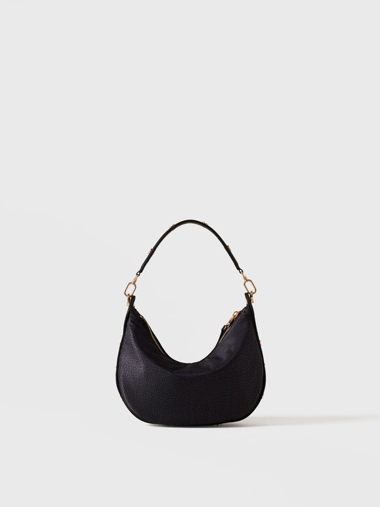 Op Recycled fabric and letaher Handbag - FRAME HOBO BAG SMALL - Borbonese