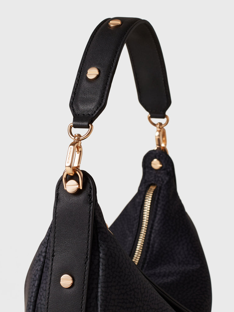 Op Recycled fabric and letaher Handbag - FRAME HOBO BAG SMALL - Borbonese