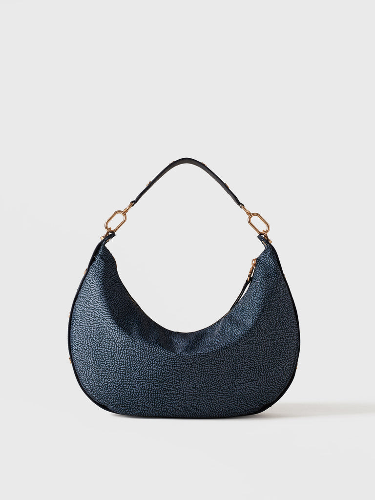 Op Recycled fabric and leather Shoulder bag - FRAME HOBO BAG MEDIUM - Borbonese