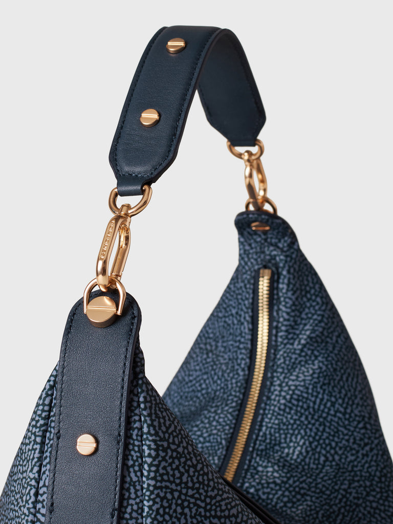 Op Recycled fabric and leather Shoulder bag - FRAME HOBO BAG MEDIUM - Borbonese