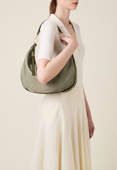 FRAME BORSA HOBO MEDIUM - The Khaki Edit - Borbonese