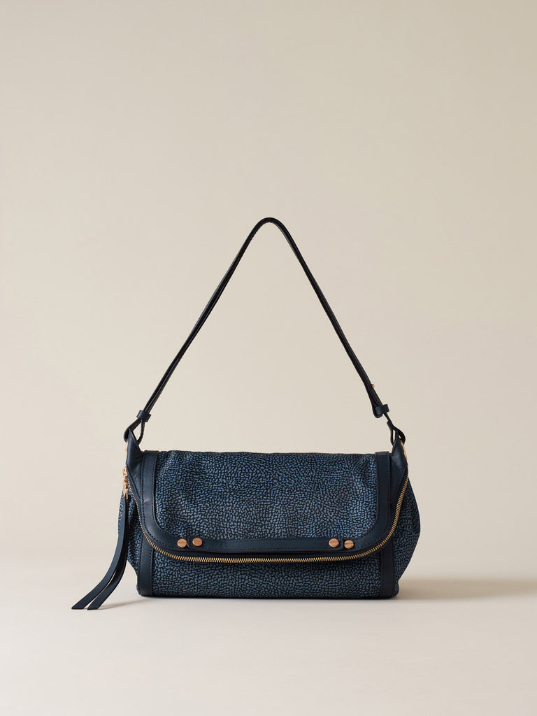 Borsa a tracolla di Tessuto riciclato Op e Pelle  - FRAME TRACOLLA SMALL - Borbonese