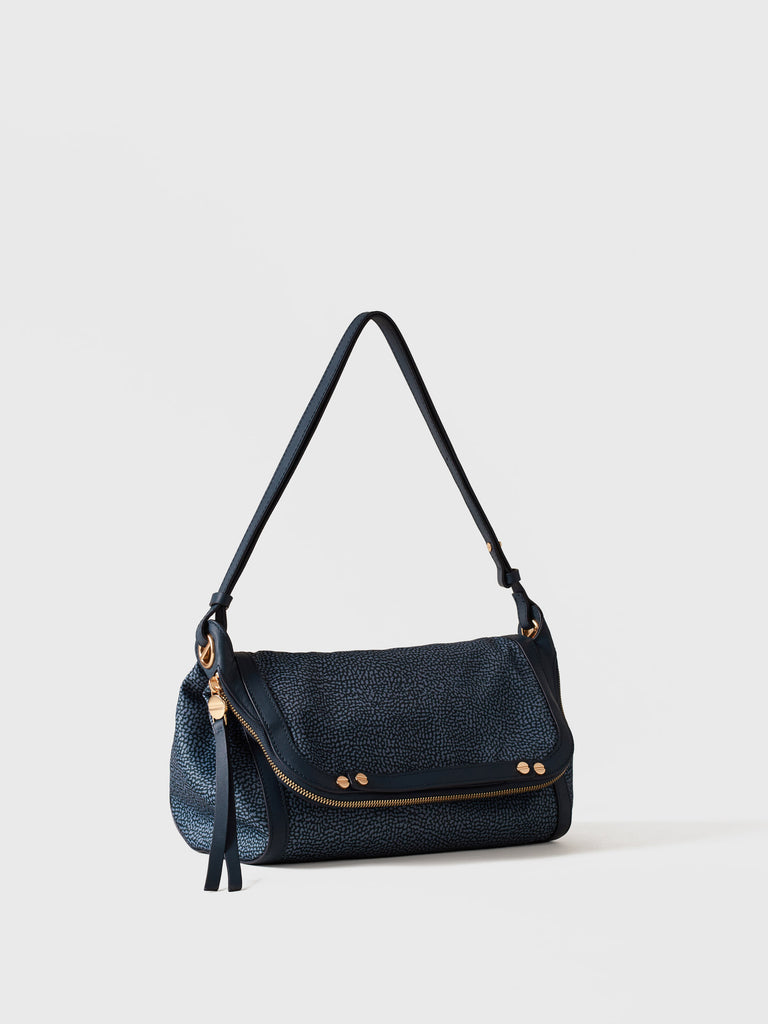 Op Recycled fabric and leather Shoulder bag - FRAME CROSSOVER SMALL - Borbonese