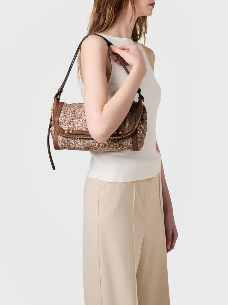 Op Recycled fabric and leather Shoulder bag - FRAME CROSSOVER SMALL - Borbonese