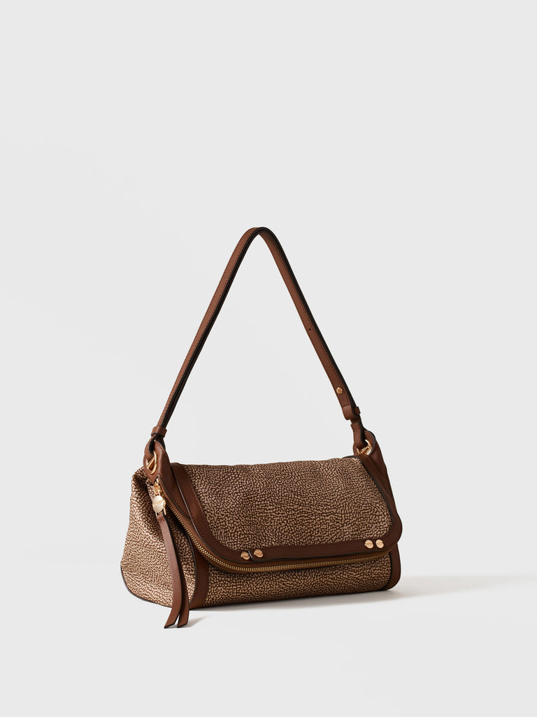Op Recycled fabric and leather Shoulder bag - FRAME CROSSOVER SMALL - Borbonese