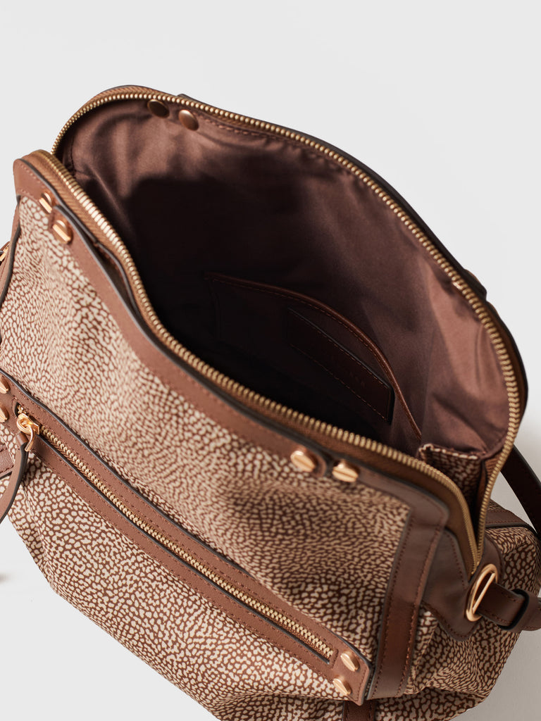 Op Recycled fabric and leather Shoulder bag - FRAME CROSSOVER SMALL - Borbonese