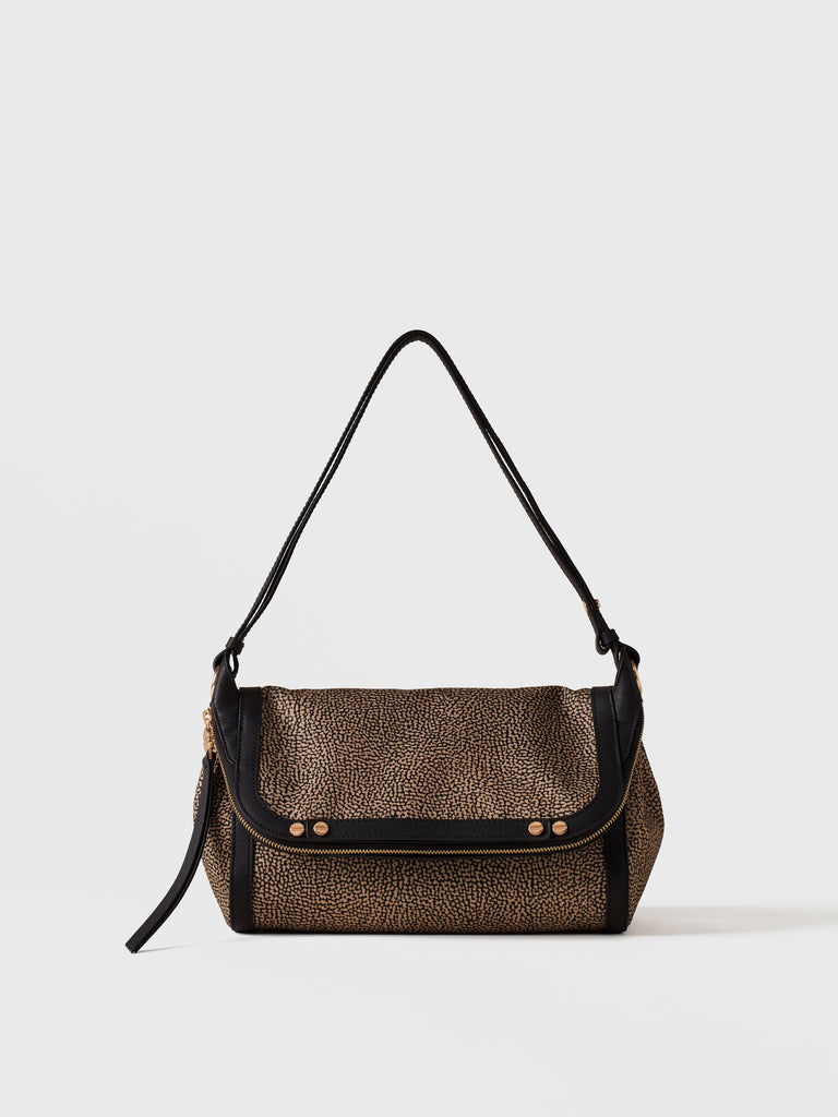 Op Recycled fabric and leather Shoulder bag - FRAME CROSSOVER SMALL - Borbonese