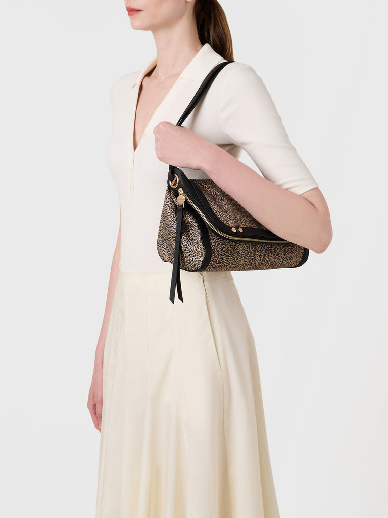 Op Recycled fabric and leather Shoulder bag - FRAME CROSSOVER SMALL - Borbonese
