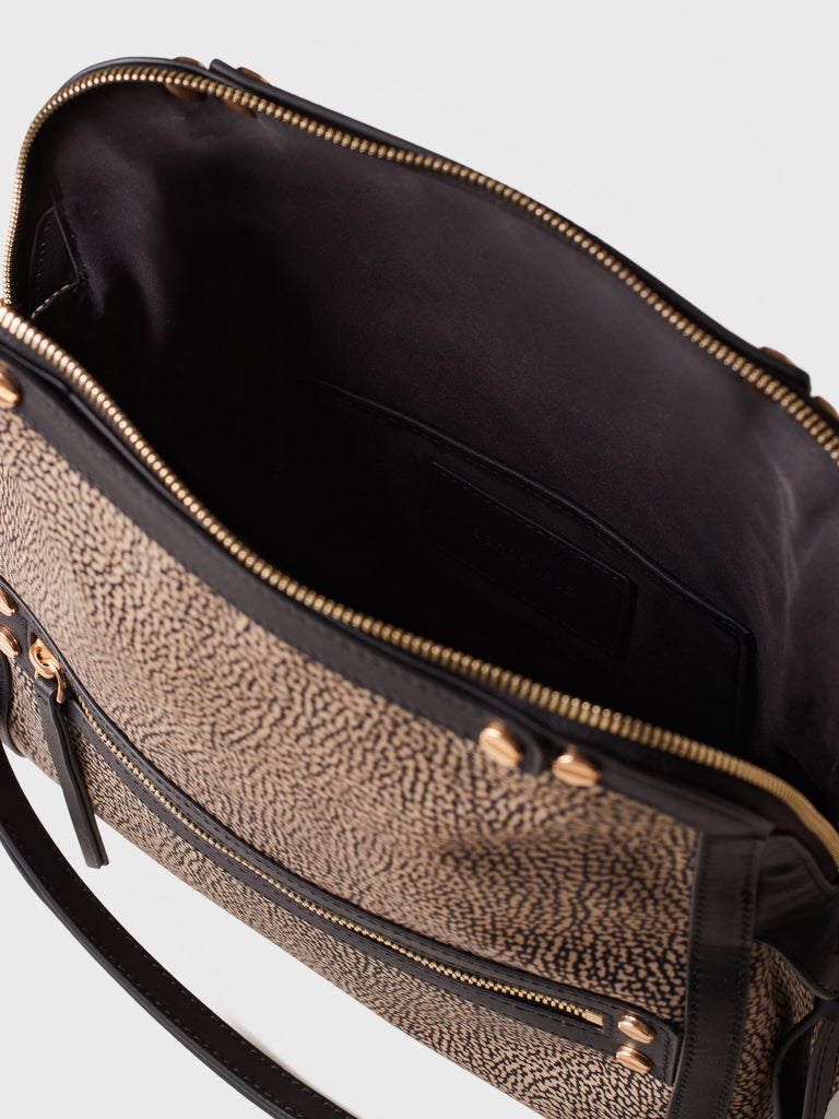 Op Recycled fabric and leather Shoulder bag - FRAME CROSSOVER SMALL - Borbonese