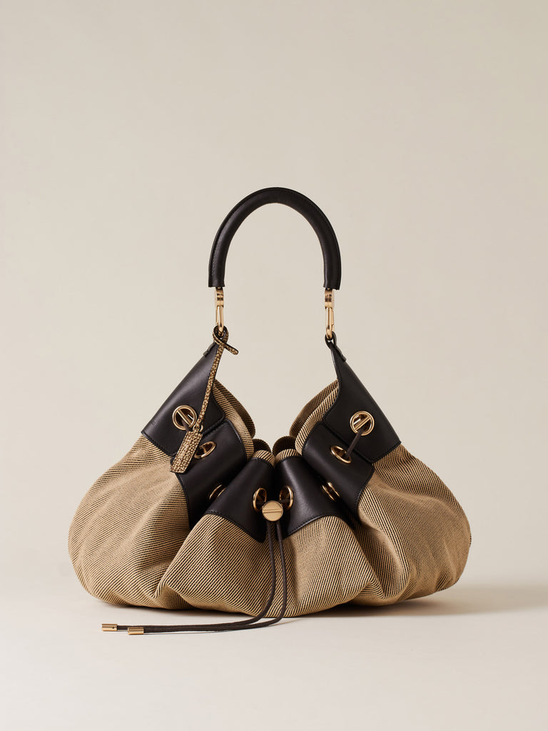 Borsa a spalla in cotone - COLLIER BORSA HOBO LARGE - Borbonese